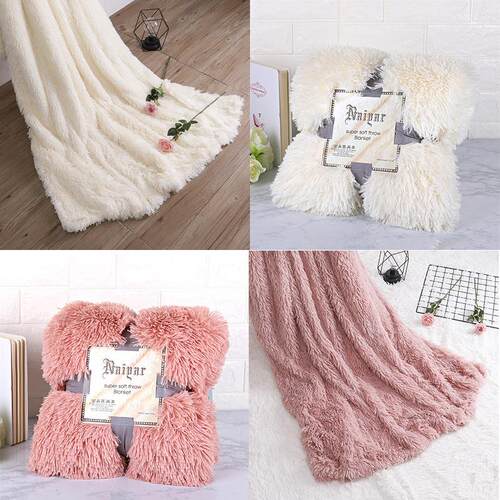 Blankets Soft Fur Faux With Fluffy Throw Blanket Bed Sofa