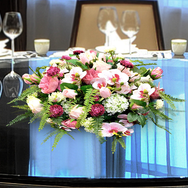 高档圆形大餐桌上的装饰花仿真花酒店餐厅电动转盘花摆放花卉假花,家居饰品,仿真花/假花,淘宝优惠券,粉丝福利购,淘宝优惠卷