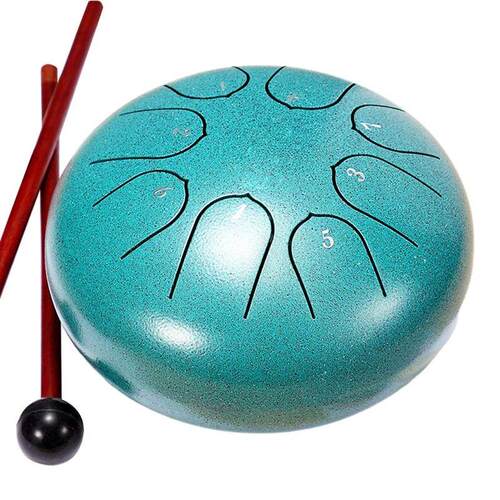 6Inch 8 Tone Hollow Drum Steel Tongue Drum Garden Rain Drum