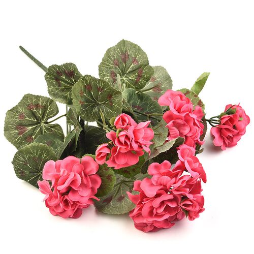 36cm Artificial Geranium Red Pink Flowers Plant Artificial P