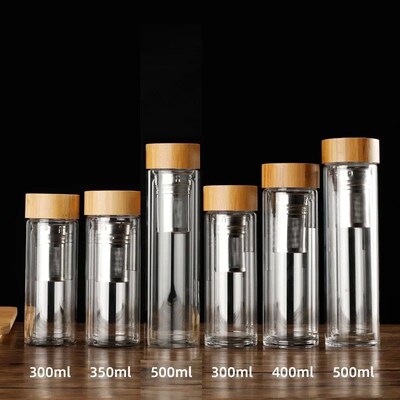 Stainless Steel Double Wall Glass Water Bottle Filters Bambo
