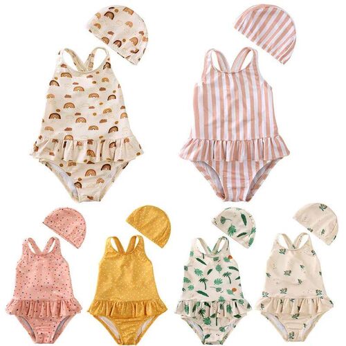 UV Baby Girl Swimsuit One Piece Swimming Jumpsuit Ruffles Ba