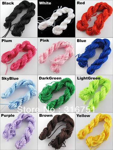 120m High Quality Mix Color Beading Cord Rope Nylon 1.5mm St