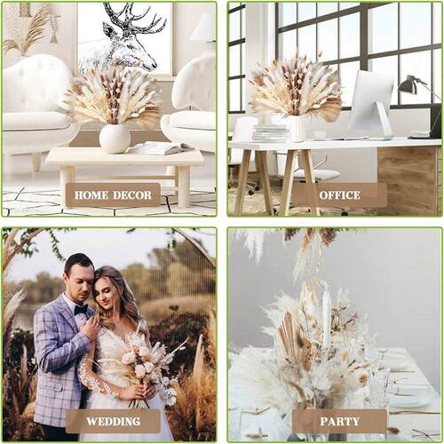 60-109PCS Natural Dried Pampas Grass Bouquet Boho Home Nordi