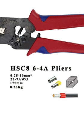 HSC8 10SA crimping pliers 0.25-10mm2 23-7AWG HSC8 6-6A 0.25-