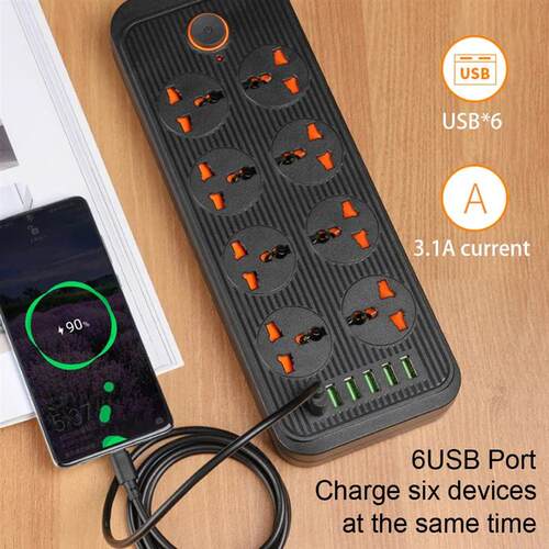 Smart Home Universal Outlet Power Strip With Extension Cable