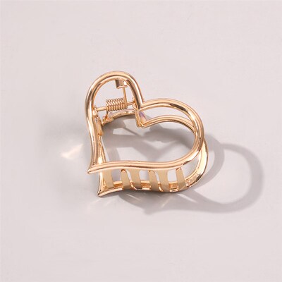 Simple hair comb claw clip, curly hair ornament, metal cut-o