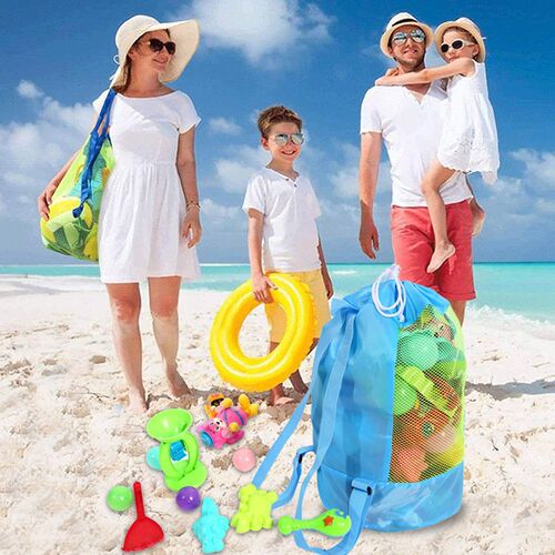 Large Capacity Foldable Beach Mesh Bag Beach Storage Pouch T