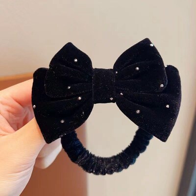 HighEnd Girl Ins Style Flocking Bow Headrope Hair Ring for P
