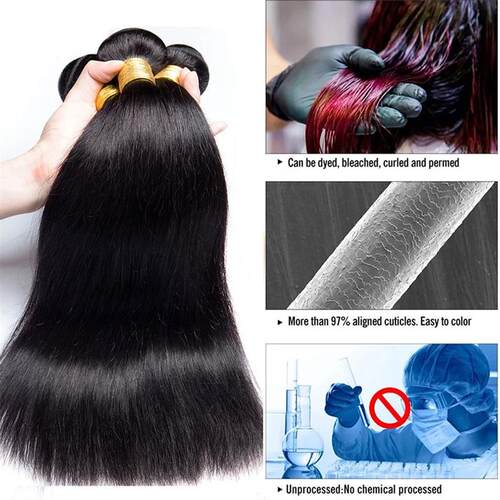 30 Inch Straight Human Hair Bundles 12A Peruvian Hair Weave
