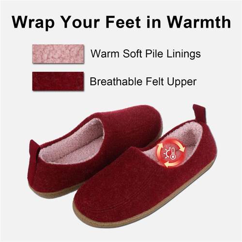 Comwarm Winter Cotton Slippers Women Men Home Warm Felt Shoe