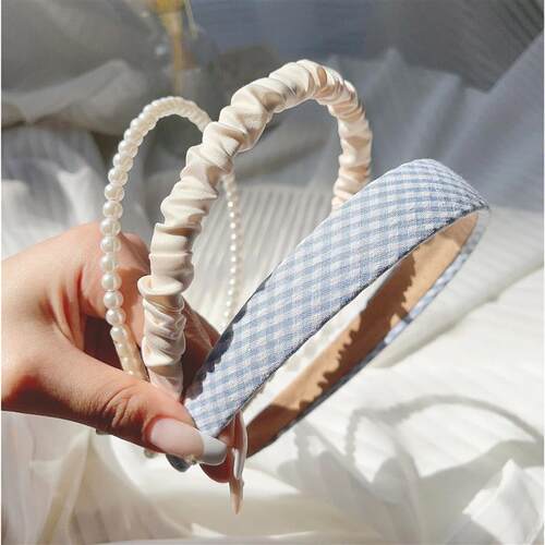 3Pcs/Set Women Girls Cloth Hair Bands Flower Pearl Headband