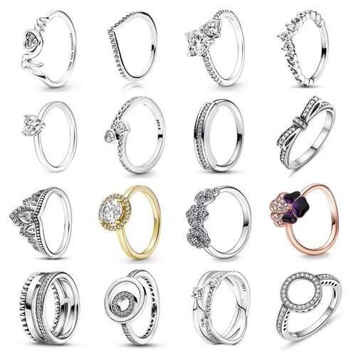 2024 New In Hot Sale Pink Heart  Ring Charm Beads Fit Pandor