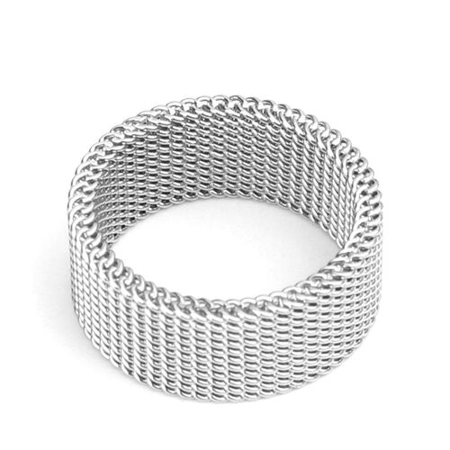 Punk Circle Twist Weaving Joint Ring 304 Stainless Steel Una