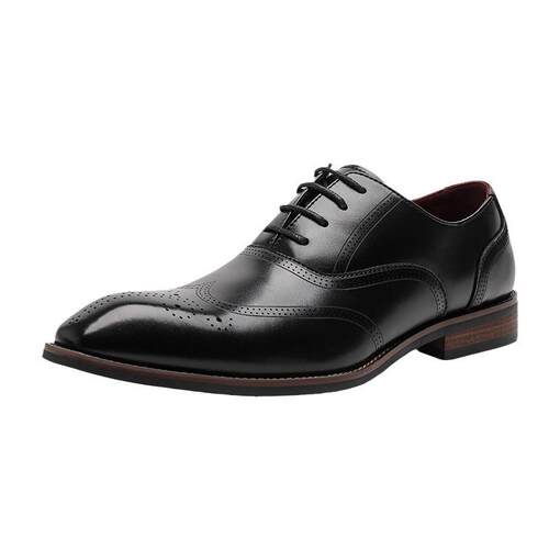 Leather Brogue Men Dress Shoes Classic Business Formal Shoes