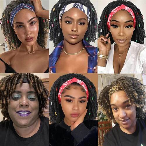 Dreadlock Headband Wigs for Black Women UPJOY Soft Short Twi