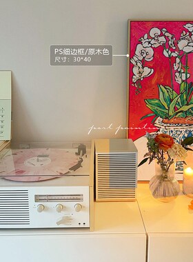 港画 欧式复古定制边框青花瓷与兰花油画vintge沙发背景墙装饰画