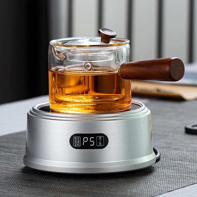 Glass Pot Side Handle Boiling Teapot Wooden Handle Kung Fu T