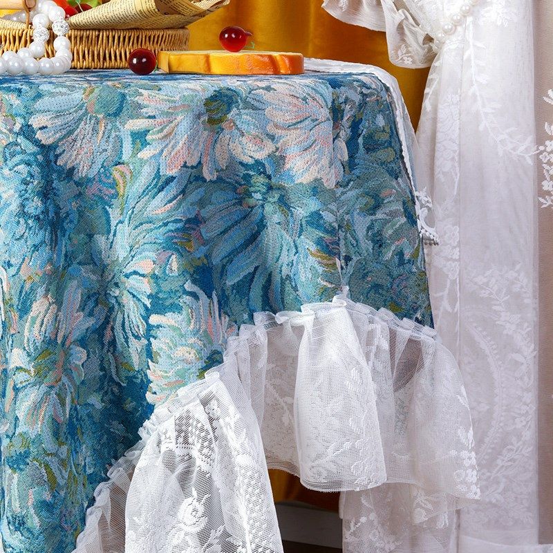 高端油画风桌布轻法式餐桌盖巾客厅圆桌布台布多用防尘茶几盖布巾,居家布艺,桌布,淘宝优惠券,粉丝福利购,淘宝优惠卷