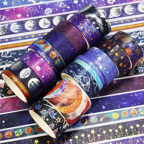 19 Rolls Starry Sky Galaxy Bronzing Paper Tape