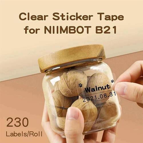 Niimbot B1/B21/B203 Transparent Label Paper Mini Printer The