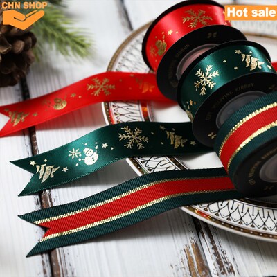 Christmas decorations Ribbon Gift wrapper paper Wired Ribbon