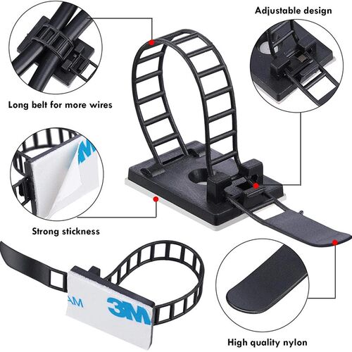 5/10/20PCS USB Cable Organizer Self Adhesive Cable Clips Tab