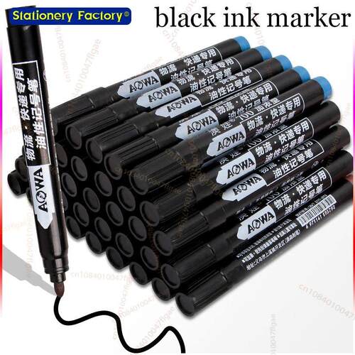 6 PCS Permanent Marker Pen Manga Drawing Markers Black Blue