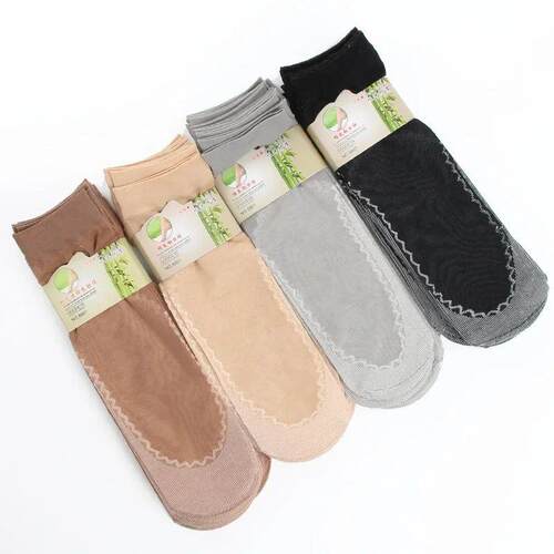 Spring Summer Women Soft Socks Velvet Silk Socks Non-Slip Bo