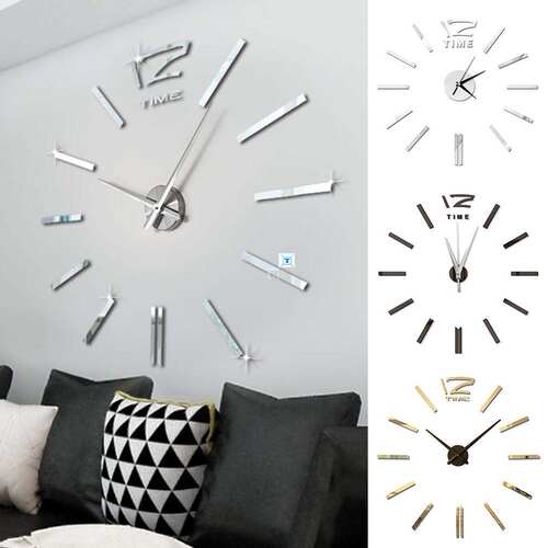 Modern Design Mini DIY Large Wall-Clock Sticker Mute Digital
