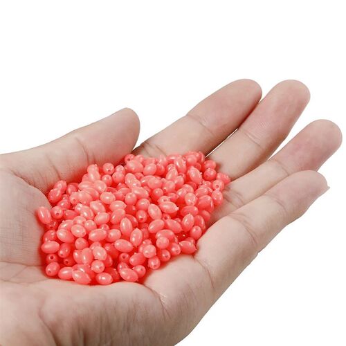 100PCS Fishing Beads Oval Soft Plastic Luminous  Glowing Sin