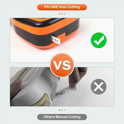 PS100E Auto Cutting Label Printer with 10PK Heat Shrink Tube