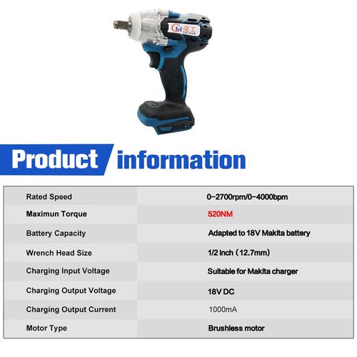 Haowook 18V 520 N.m Cordless Electric Screwdriver Speed Brus