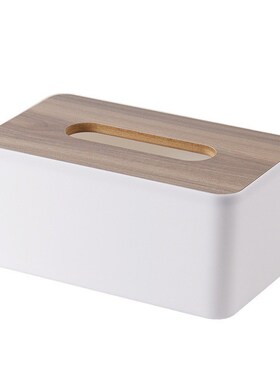 tissue box room paper storage napkin holder 收纳竹盖纸巾盒