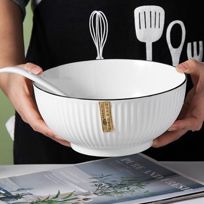 2只19.8元家用大汤碗陶瓷大号釉下彩餐具202新款盛汤大碗碗装