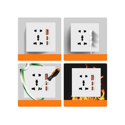 International universal five-hole socket with smart usb dual