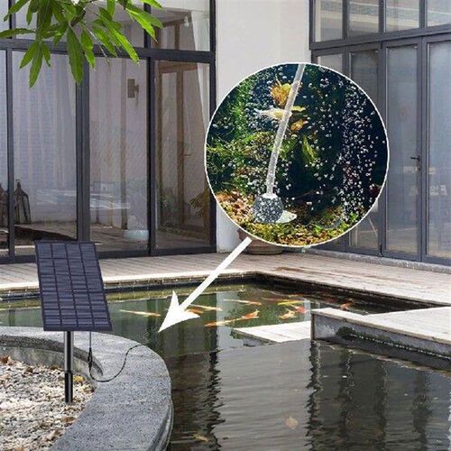 Solar Powered Oxygenator 5V 2.5W Aquarium Air Pump 0.8L/min