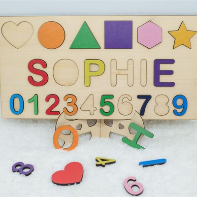 Personalized Name Puzzle Customized Educational Wooden Puzzl