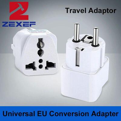 Universal EU Plug Grey Adapter International UK US To Euro K