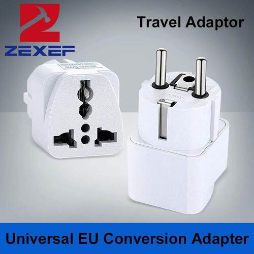 Universal EU Plug Grey Adapter International UK US To Euro K