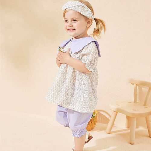 Baby Clothes Two-Piece Summer Breathable Sweet Style Floral