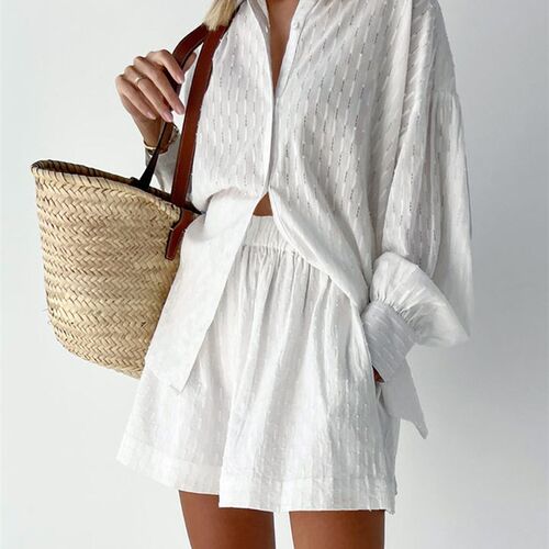 Womens Outfit Matching Sets Summer 2Pcs Sets Long Sleeve La