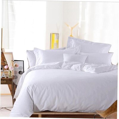 Hotel solid color quilt cover white bedding single piece 1