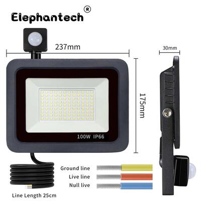 LED PIR motion sensor LED Flood Light Outdoor Led Spotlight