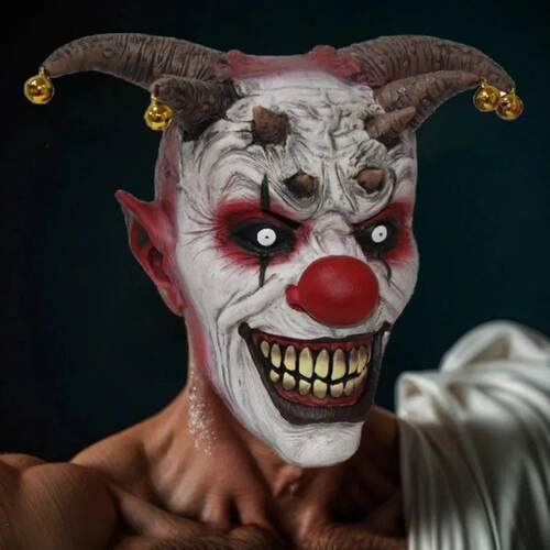 Bell Evil Clown Mask Halloween Mask Devil Horror Scary Clown