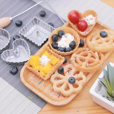 Aluminum Swedish Rosette Iron Maker Waffle Alloy Frying Snac