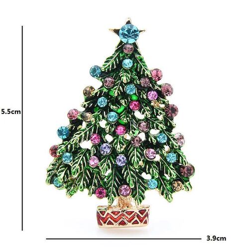 Wuli&baby Green Enamel ree Brooches Women Men Christmas ree