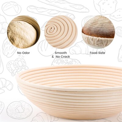 Round Bread Dough Proofing Rising Rattan Baskets Sourdough