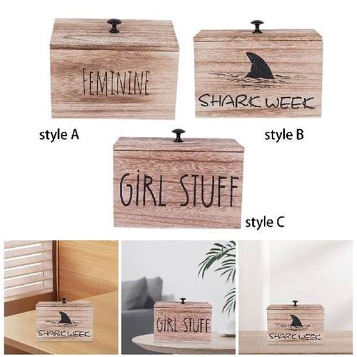 Wooden Desktop Storage Box Wooden Cotton Organizer Sturdy