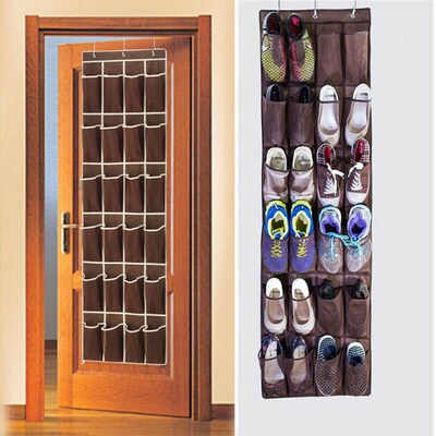24 Pocket Shoe Space Door Hanging Organizer Rack Wall Bag St